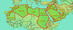 Kaart Arabische taal